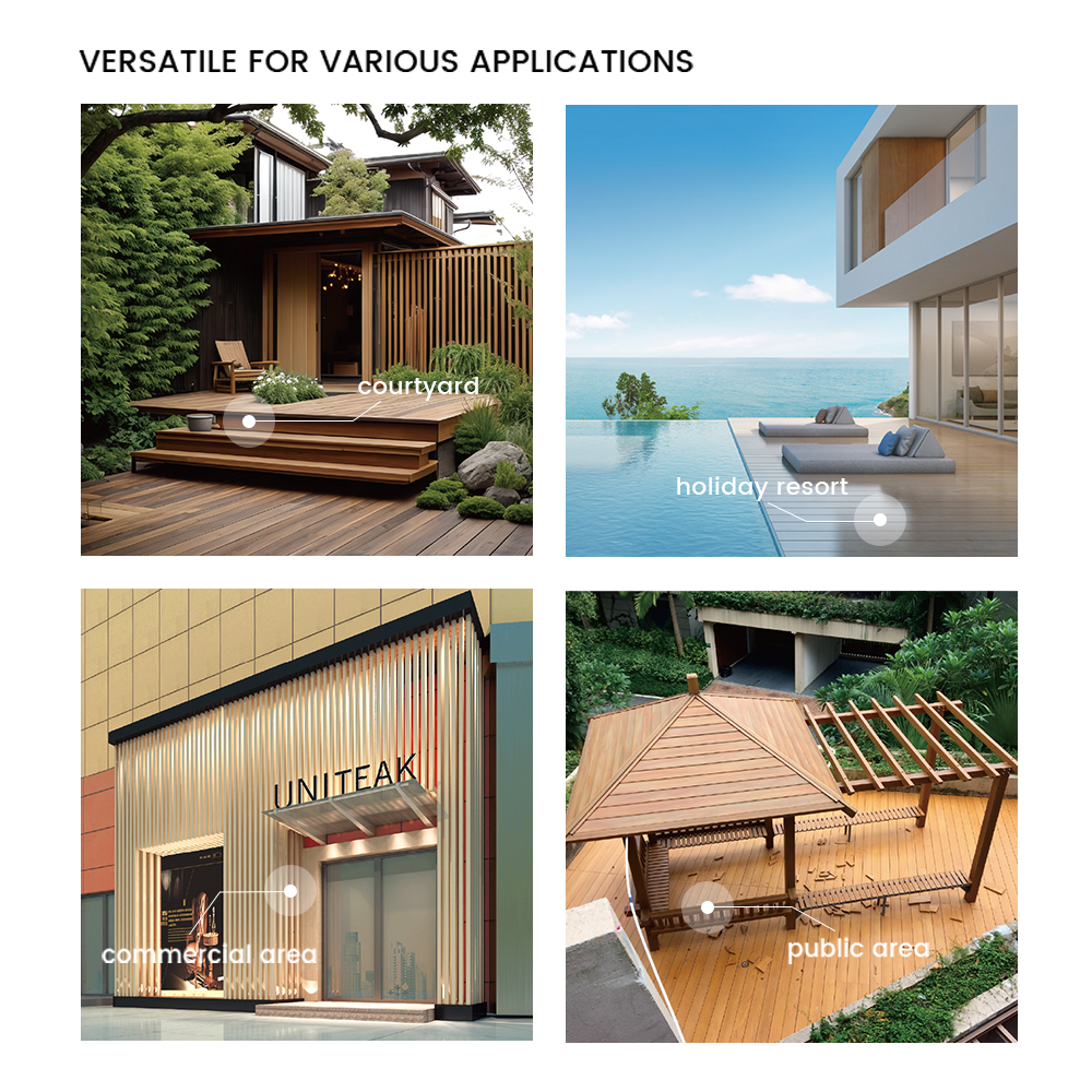 Embossed Round Hole WPC Decking Outdoor Heat Resistant Waterproof - Image 4