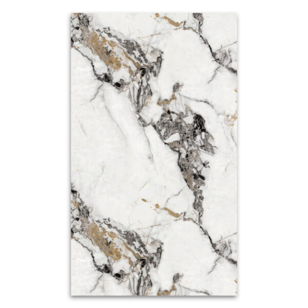 Arabescato White Gold UV Marble Sheet PVC Wall Panel for Projects