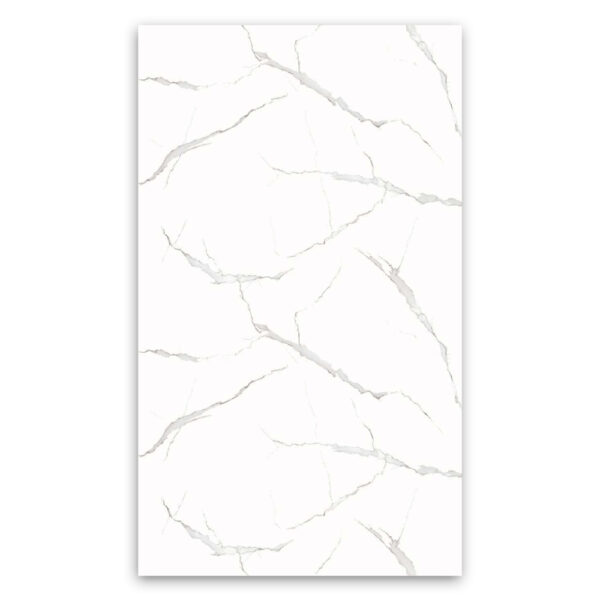 Carrara White UV Marble Sheet Minimal Grey Vein PVC Wall Panel