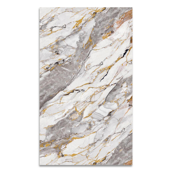 Champagne Gold Breccia UV Marble Sheet White Grey PVC Wall Panel