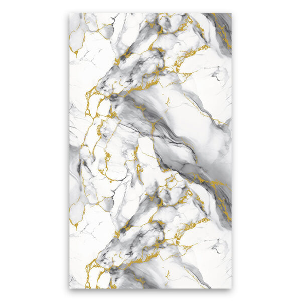 Cloud White Gold UV Marble Sheet Abstract PVC Wall Panel 1220mm