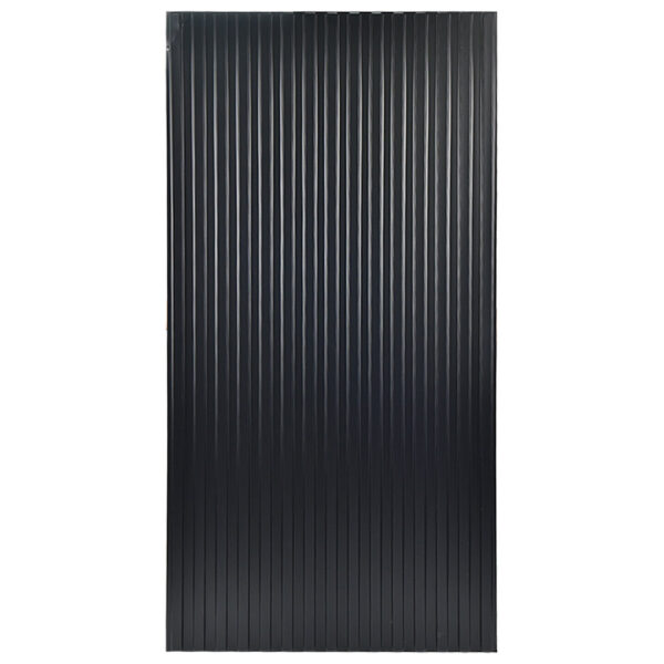 Matte Black Linear Fluted 3D PVC Wall Panel for Modern Interiors