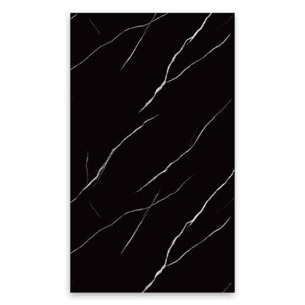 Nero Black UV Marble Sheet with Fine White Veins for Wall Cladding