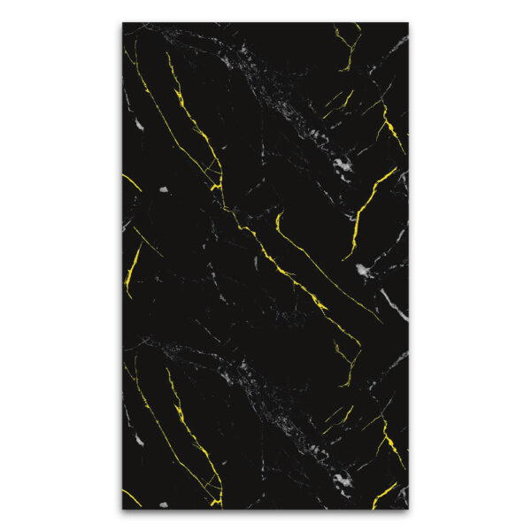 Nero Black Gold UV Marble Sheet Luxury PVC Wall Panel for Hotels