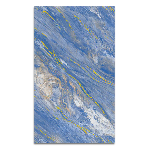 Ocean Blue Gold UV Marble Sheet Luxury Decorative PVC Wall Panel