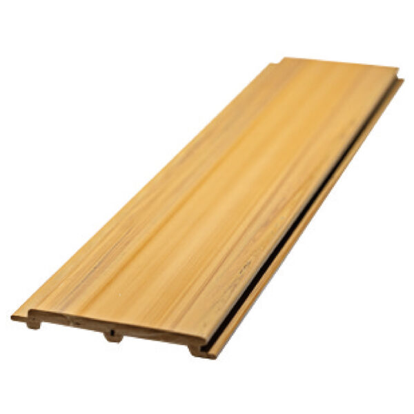 Golden wood grain interlocking WPC exterior wall cladding panel for commercial façade projects