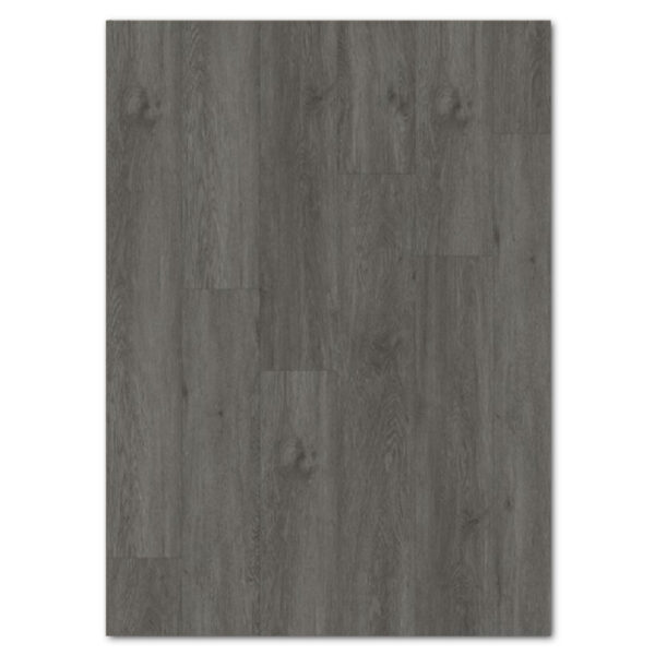 Graphite gray oak waterproof SPC vinyl plank flooring with modern wood grain