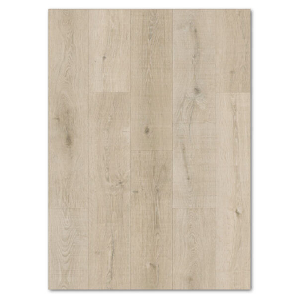 Nordic beige oak waterproof SPC vinyl plank flooring with natural knots and light wood grain