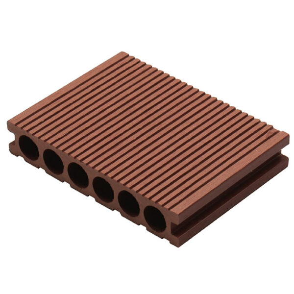 Red brown grooved hollow WPC decking board for wholesale outdoor projects