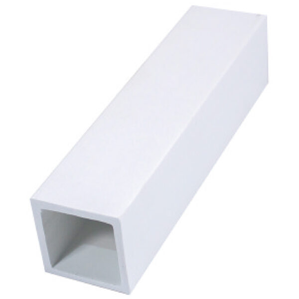 White WPC hollow square tube for outdoor screens and cladding systems