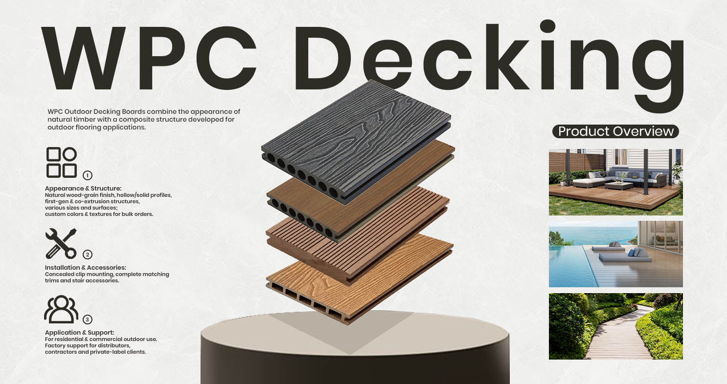 WPC Outdoor Decking Boards – Profiles, Colors & Applications