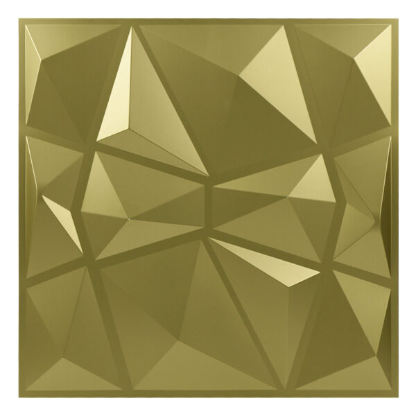 Metallic Gold Diamond Faceted 3D PVC Decorative Wall Panel