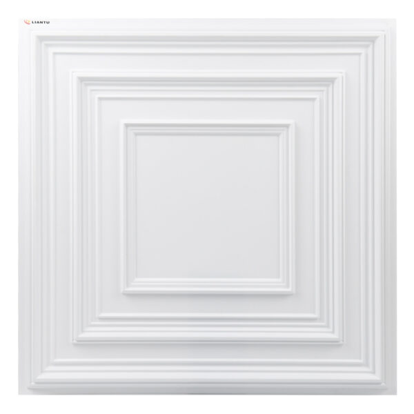 Luxury Wood Grain Square PVC Ceiling Tiles – 600×600mm Decorative Coffered Suspended Ceiling Panels
