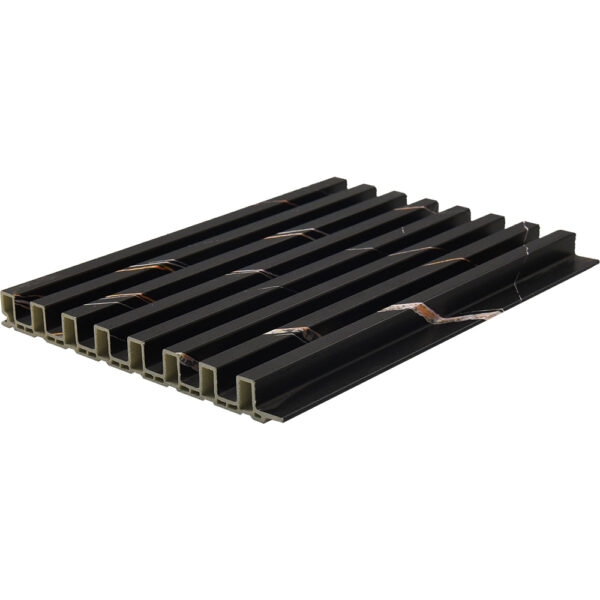 Black marble narrow-slat interior WPC fluted wall panel
