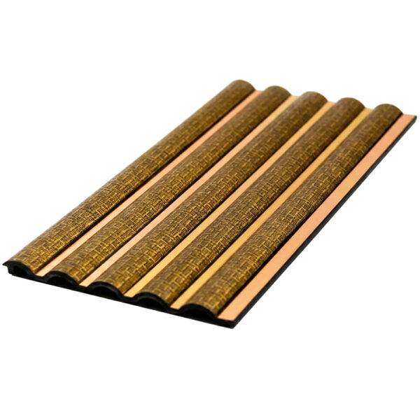 Bronze woven texture five-flute curved interior WPC wall panel