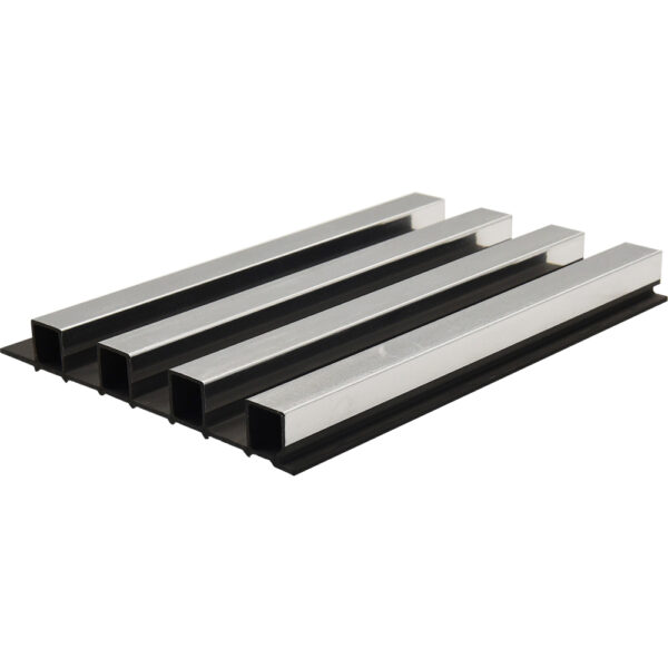 Silver metallic four-slat interior WPC fluted wall panel